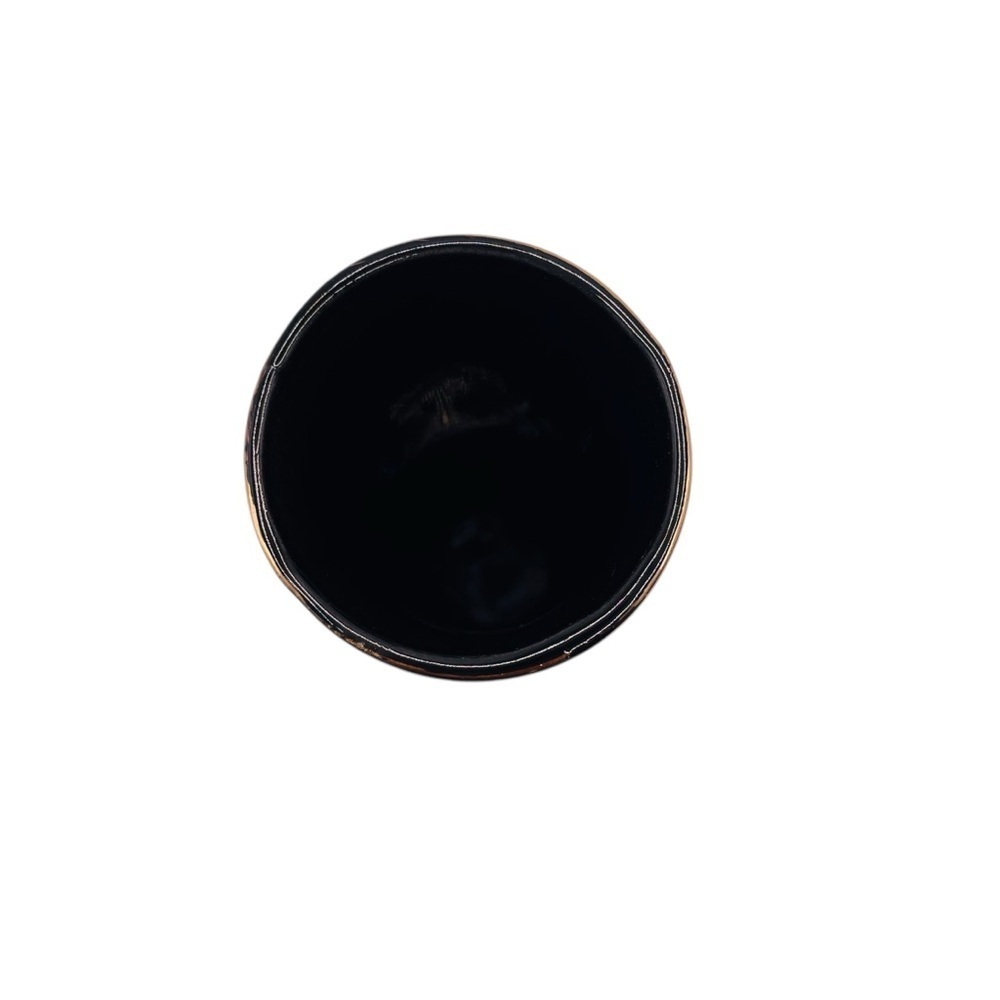 Vintage Otagiri Japan Peacock Crown Iris Black Gold Ceramic Bud Vase 6.5 In - Picture 7 of 13